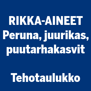 Viljojen tankkiseostaulukko